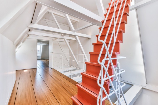 Interior of light attic in house